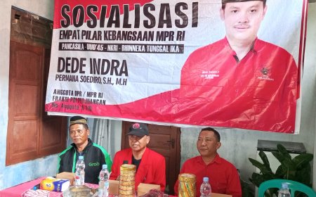 Dede Indra Permana Ajak Warga Desa Semaya Bangun Kesadaran Hukum dan Demokrasi Berlandaskan Empat Pilar