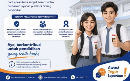 Ombudsman Sumbar Ajak Siswa dan Orang Tua  SMKN/SMAN isi Survei Tata Kelola Komite Sekolah