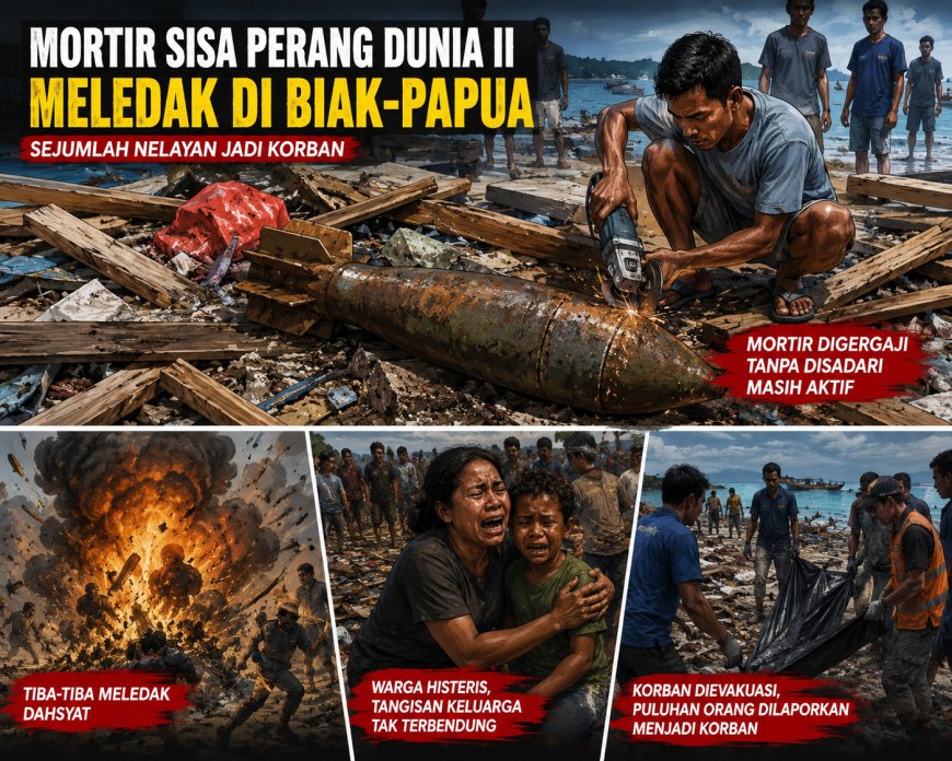 Viral! Mortir Peninggalan Perang Dunia II Meledak di Biak, Sejumlah Warga Jadi Korban