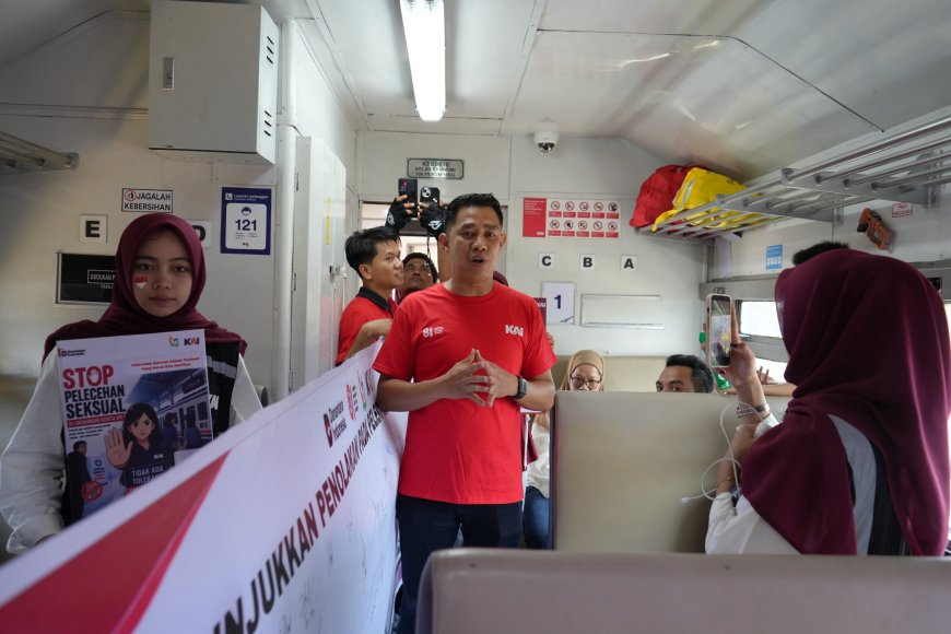 KAI dan Komunitas Railfans Gelar Sosialisasi Anti Pelecehan Seksual di Stasiun dan Dalam Perjalanan Kereta Api